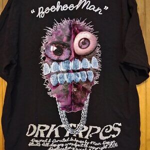Men's Black Oversized Large Boohoo Man Puff Graphic T-Shirt